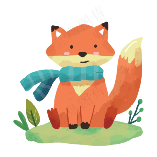 手绘水彩动物狼头像