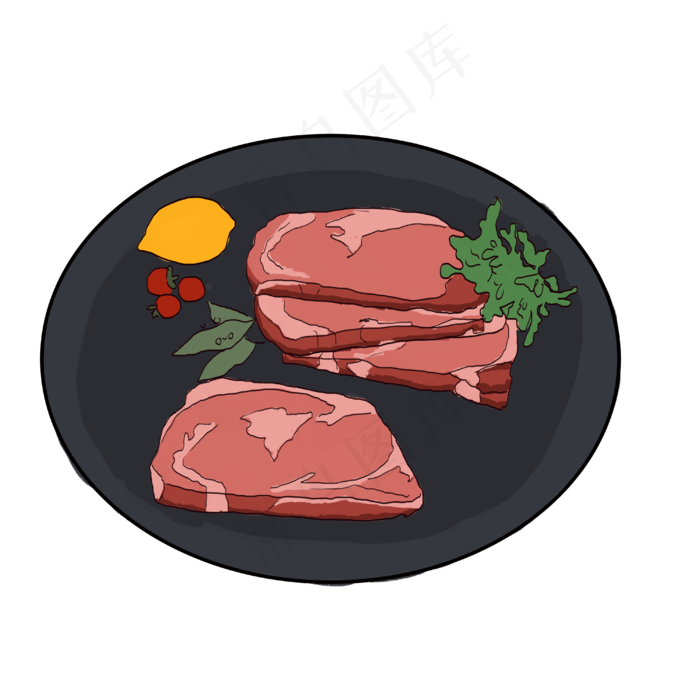 插画类火锅配菜图(4000x4000(dpi:300))psd模版下载