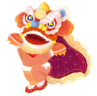 牛年舞狮图片7087x3543psd模版下载