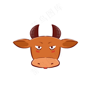 牛年水彩风牛头2000x2000dpi300psd模版下载