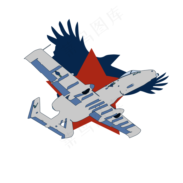 简约扁平卡通建军节空军战斗机飞ai矢量模版下载
