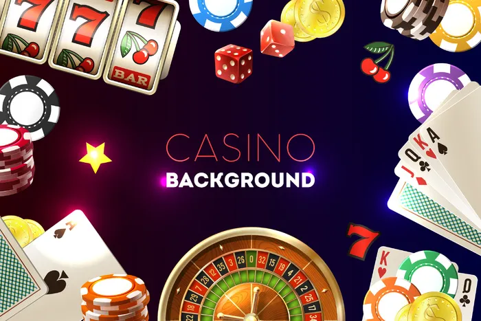 赌场框架与文字和现实的游戏元素插图