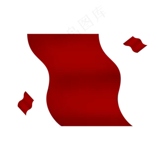 卡通矢量飘逸红色旗帜,免抠元素