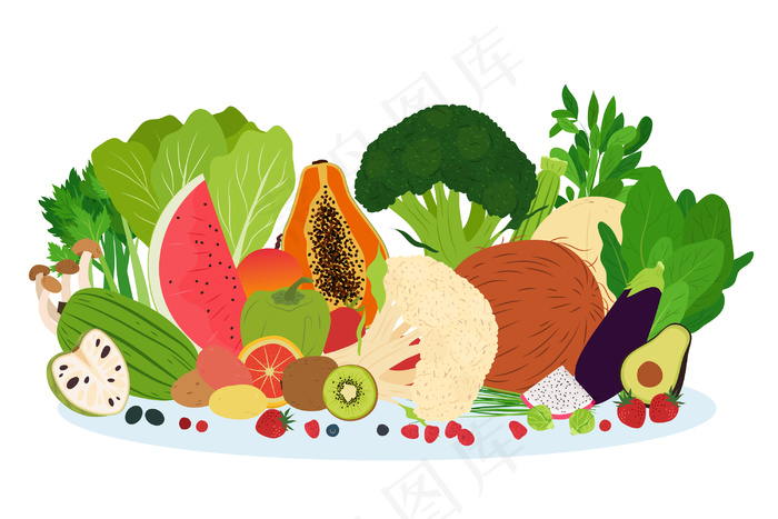 水果和蔬菜背景eps,ai矢量模版下载