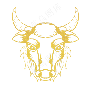 金色牛年牛头