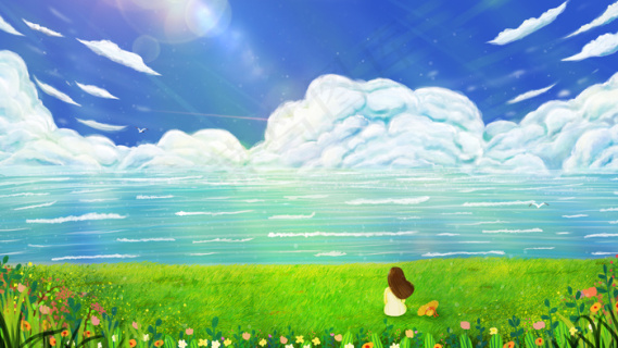 立夏节气雨中打伞女孩插画35455315px300dpi