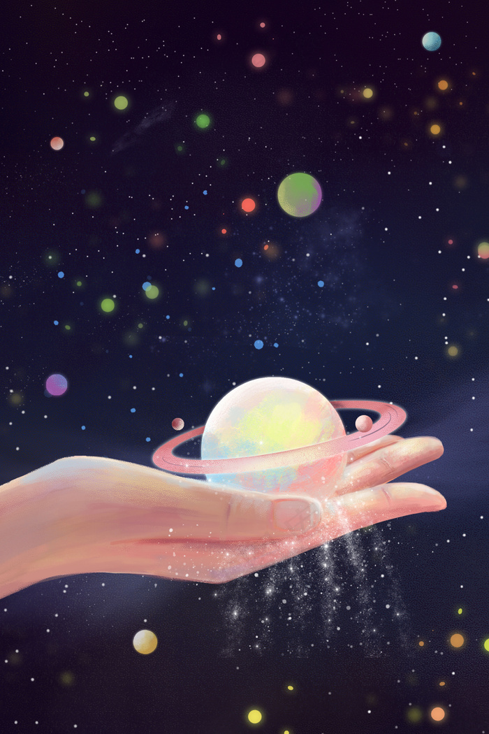 星球主题之放飞的星球唯美治愈35455315px300dpipsd模版下载