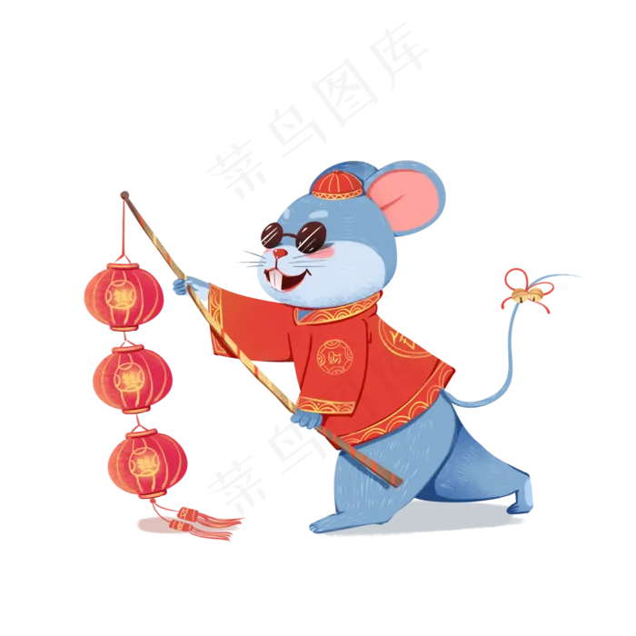 2020新年鼠年老鼠卡通,免抠元素
