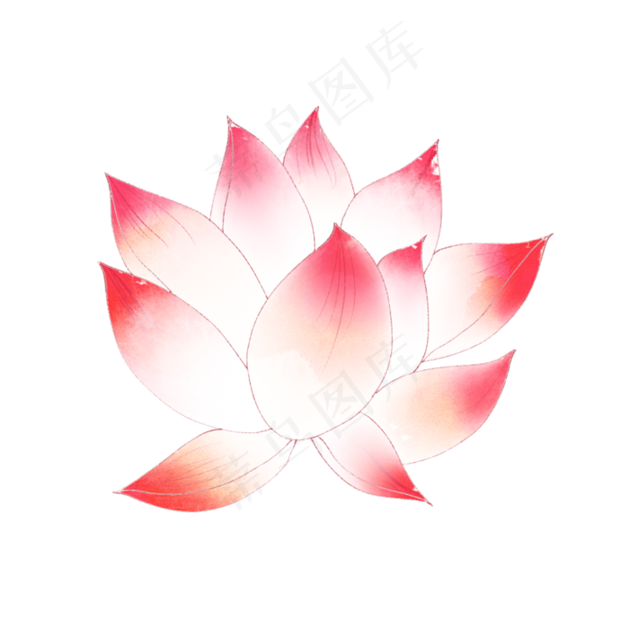 睡莲莲花荷花彩绘荷花2000x2000dpi300psd模版下载