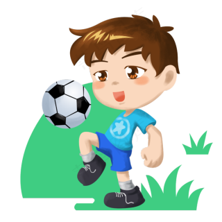 卡通运动系儿童插画之足球少年,免抠元素