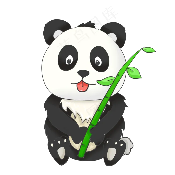 可爱的熊猫在吃竹子,免抠元素