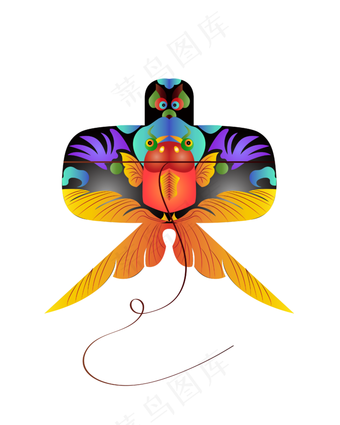 燕子莲花风筝插画41675208px300dpiai矢量模版下载