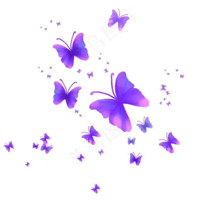 漂浮的蝴蝶漂浮的紫色蝴蝶飞舞的,免抠元素