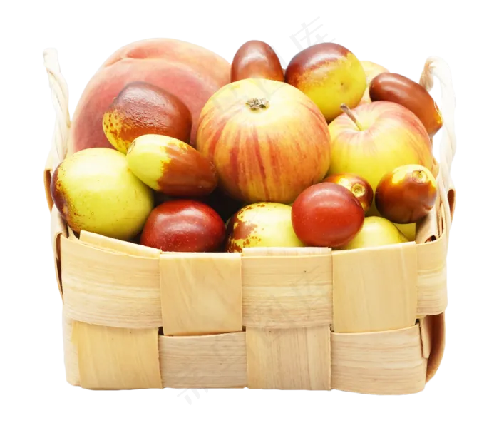 编织果盘冬枣和苹果
