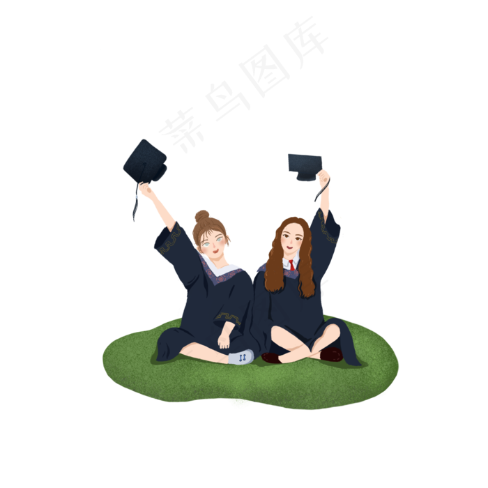 年级毕业插画毕业照素材图片毕业小插图六年级毕业幻灯片插图毕业插画