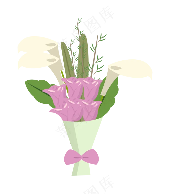 卡通花束植物设计