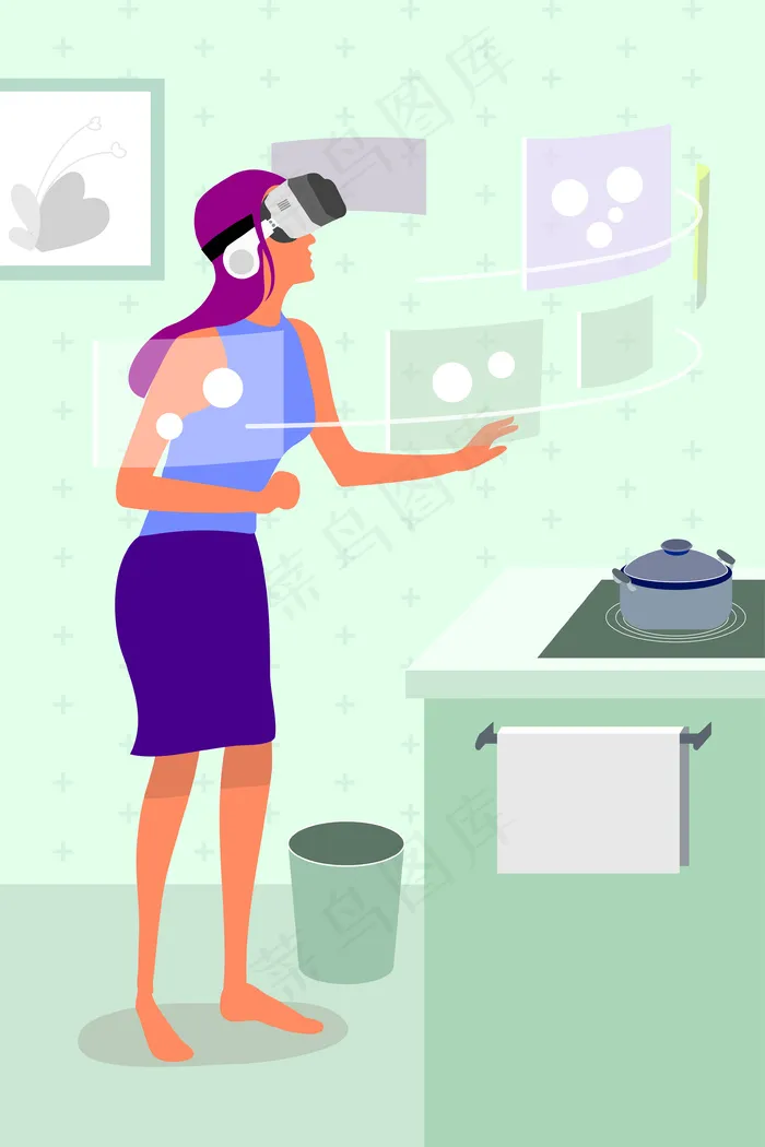 现代科技智能VR厨房体验