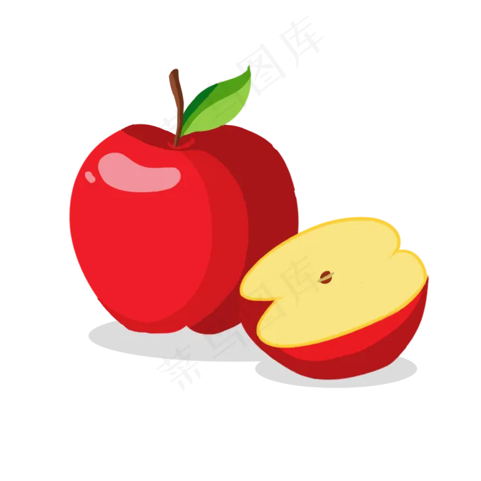 手绘水果红色苹果