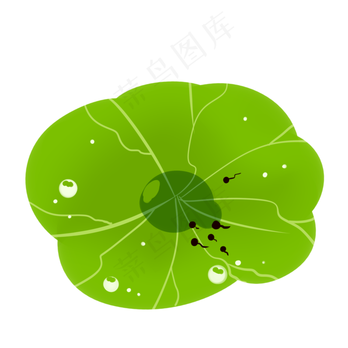 小暑大暑节气绿色卡通夏季荷叶2000x2000dpi299psd模版下载