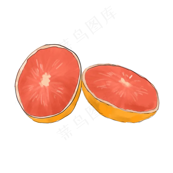 切半橙色西柚水果