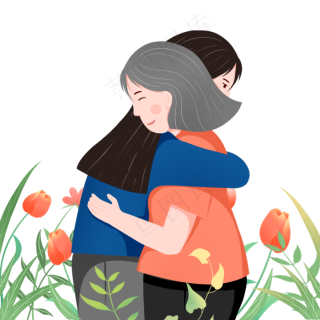 母亲节拥抱母亲插画1199x1260dpi72psd模版下载