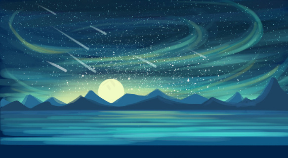 金色璀璨夜空光点梦幻星空背景背景图片素材,背景元素(1920*600px)