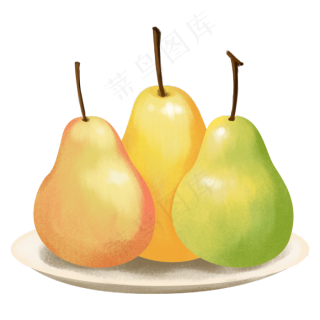 卡通手绘惊蛰应季水果之一盘三个,免抠元素