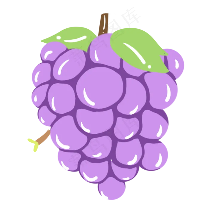 一串紫色葡萄插图