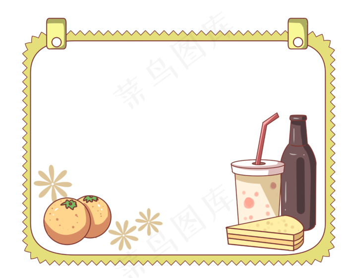 美食边框卡通插画2500x2000dpi300psd模版下载