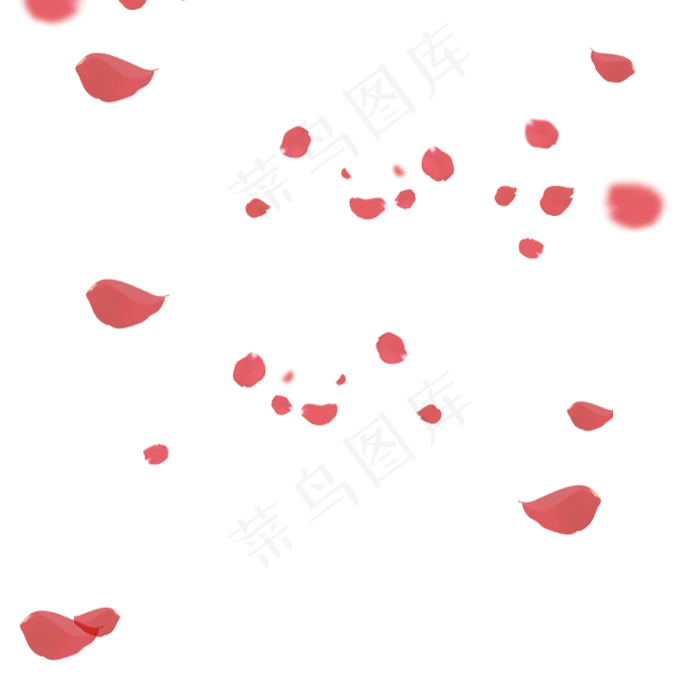 红色浪漫花瓣元素