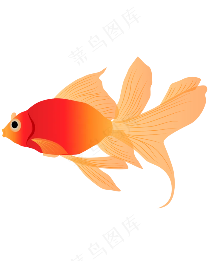 矢量手绘红色的鱼,免抠元素