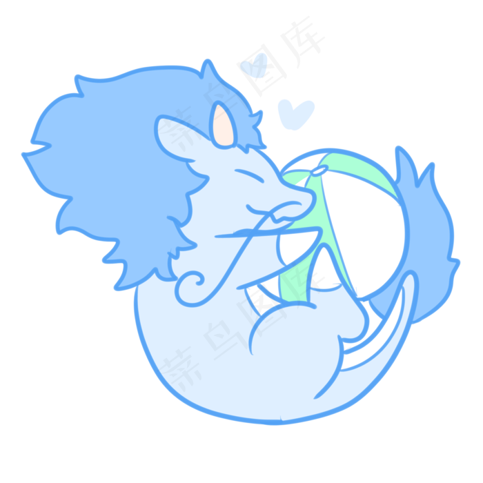 玩排球的小蓝龙(2100x2100(dpi:300))psd模版下载