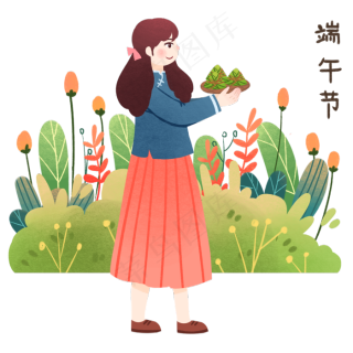 端午节少女粽子女儿红酒卡通插画28801620px300dpipsd模版下载