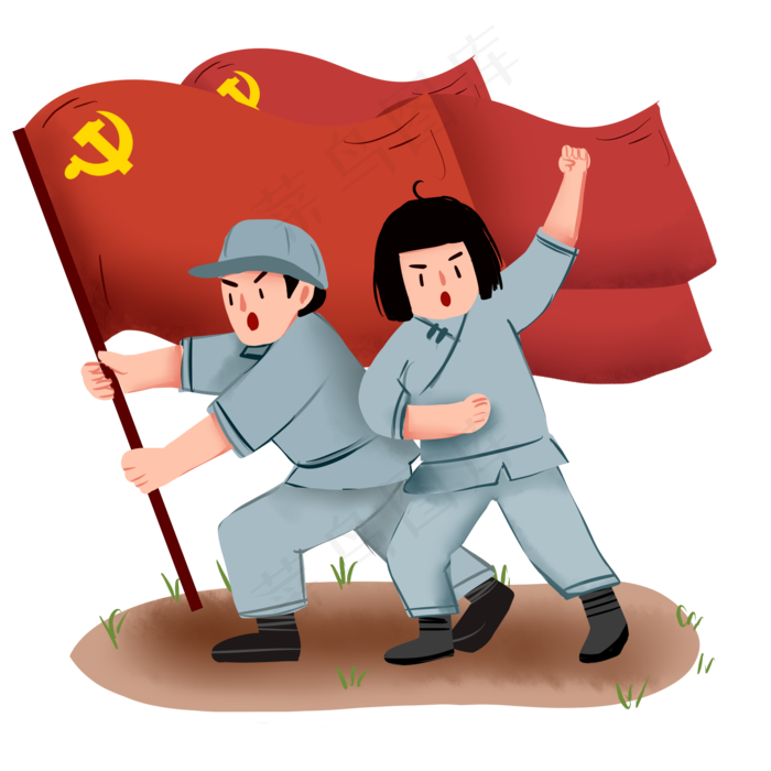 七一建党节建军节革命人物免抠png20002000px300dpipsd模版下载