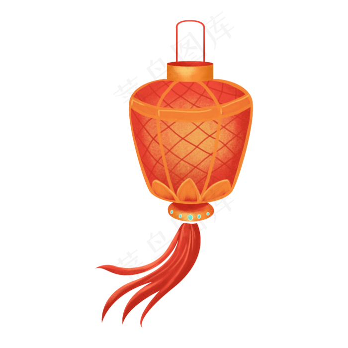卡通元宵节装饰灯笼图案之手提灯免抠元素2500x2500dpi300psd模版下载
