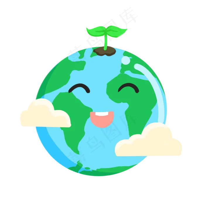 卡通绿色世界地球日