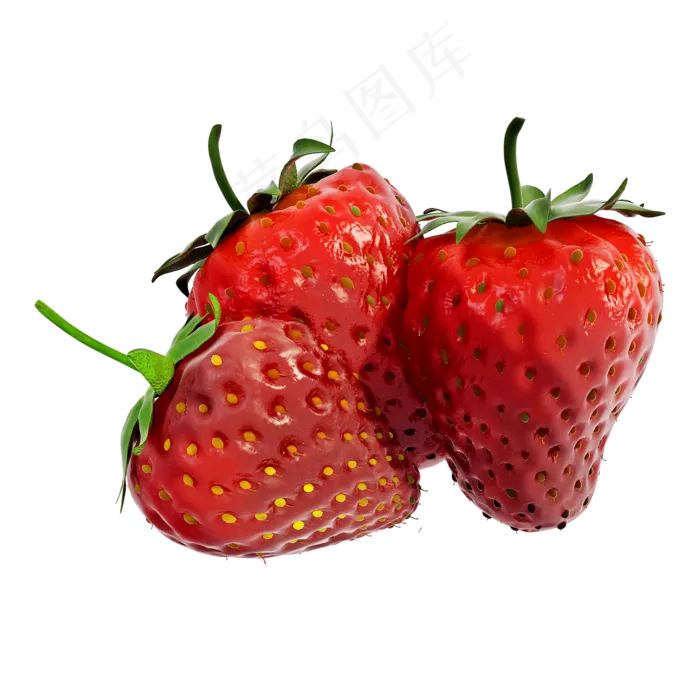 草莓鲜草莓高清草莓绿叶草莓,免抠元素
