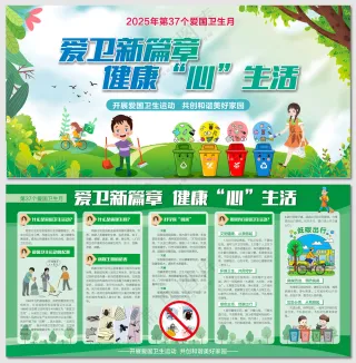 2025爱国卫生运动三折页展板