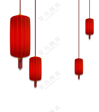 高高悬挂的红灯笼免抠PNG图片素材