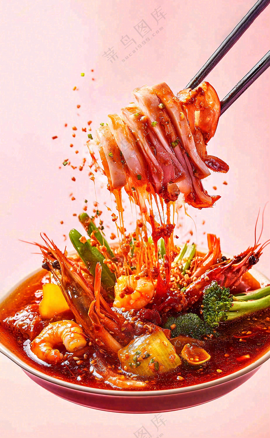 凉拌钵钵鸡水煮美食摄影图