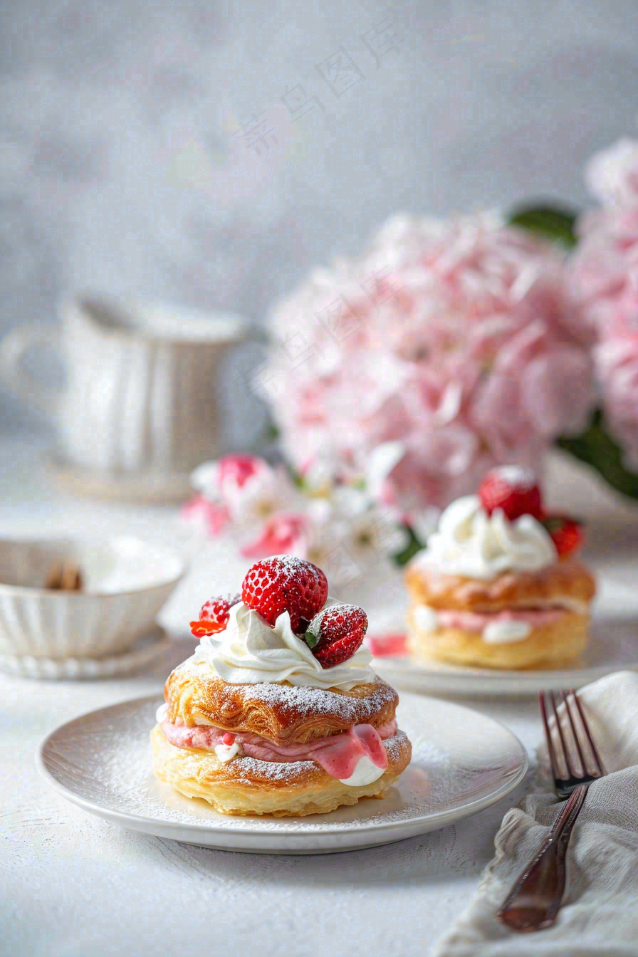 面包蛋糕甜点美食摄影图
