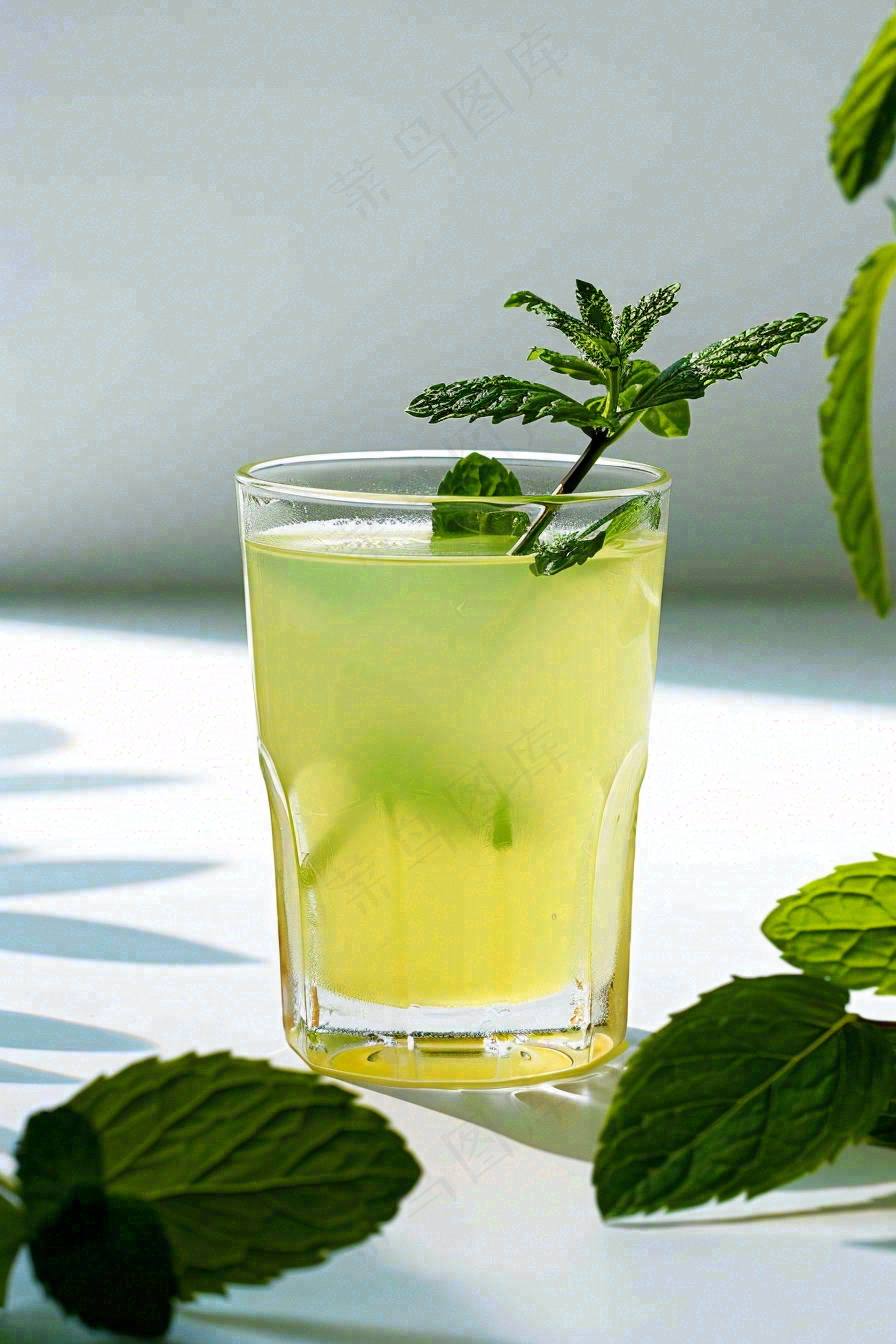 立夏柠檬冰镇汽水饮料薄荷夏至大暑摄影图