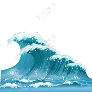 海面上卷起的波涛巨浪免抠图片素材