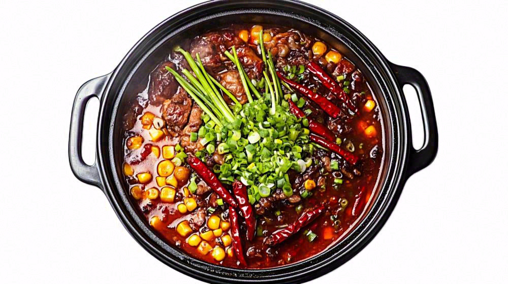 香辣麻辣鸡肉红油美食摄影图免抠