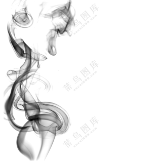 黑色袅袅烟雾装饰元素免抠图片素材