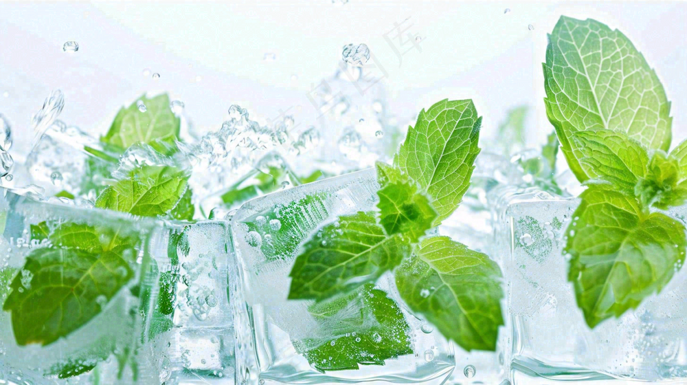 夏天冰镇冰块薄荷凉爽夏至小暑大暑摄影图