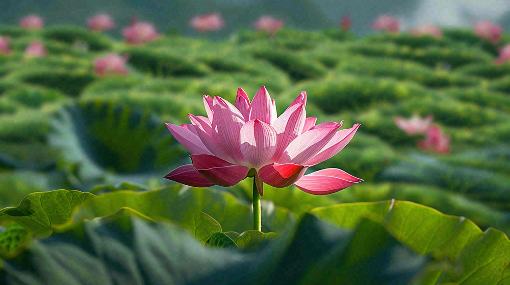 夏日荷花荷叶夏至小暑大暑摄影图