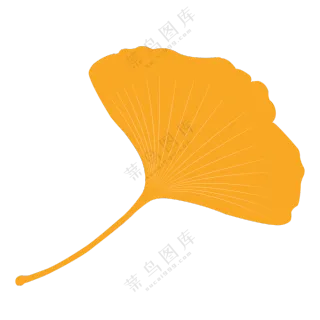 黄色简约银杏叶矢量素材