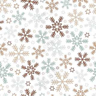 四方无缝拼接星星雪花图案免抠素材