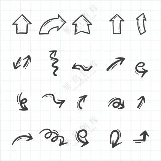 手绘箭头矢量素材图片